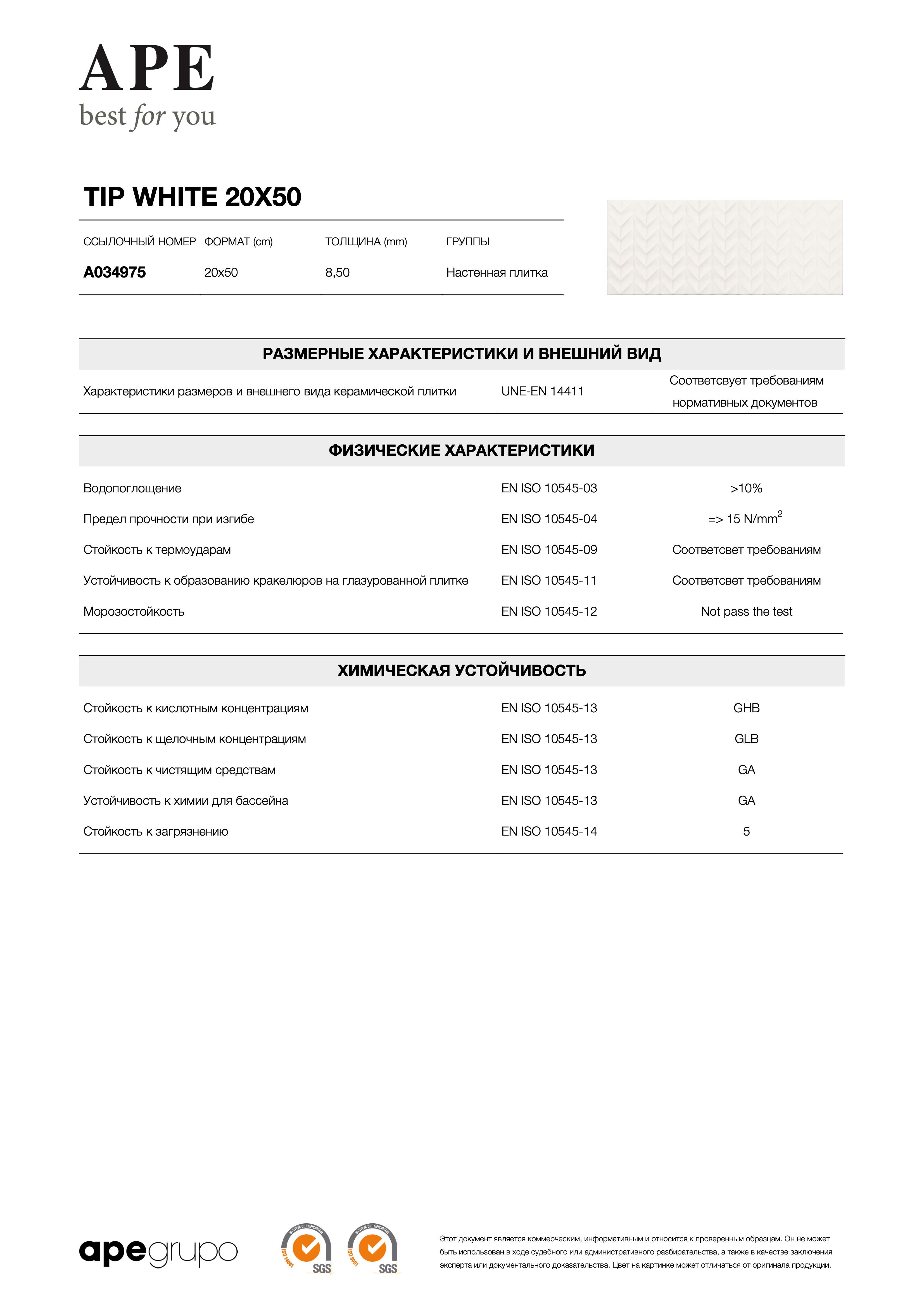 APE Tip White 20x50 A034975